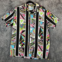 Fresh Prince of Bel Air Shirt Mens Large Button Up Retro Geometric Abstr... - $19.87