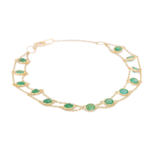 18K Natural Round Cut Emerald Bracelet - £382.59 GBP