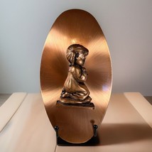 Praying Girl Plaque Copper Copperama Religious Sentimental Baby Room Dec... - $14.03