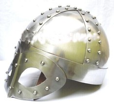 Medieval Viking Mask Knight Delux Helmet FREE Liner &amp; Chain For Man-X-Mas Gift - $70.72