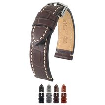 Hirsch Modena Watch Strap - Alligator Embossed Genuine Calfskin - Brown - XL - 2 - £67.69 GBP