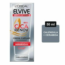 L&#39;Oréal Paris~Elvive Total Repair Hair Cream 5 Cica Renov for Damaged Hair~50 ml - $21.39
