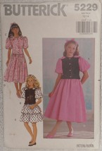 Butterick Pattern 5229 Girls 2-piece Dress Top, Skirt &amp; Headband Size 12-14 UC - £6.05 GBP