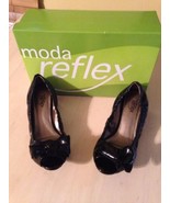 Moda Women&#39;s Shoes Reflex Arielle Black With Chunky Heels Open Toe Size ... - $452.37 MXN