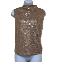 Melrose and Market Womens Plus XXL All Over Sequin Top Rose Gold Sleevel... - $37.39