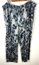 Soma Pants Size XXL 2X Womens Pull On Loose Leg Stretch Knit Leopard Print Gray - £29.30 GBP