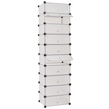 vidaXL White Plastic Shoe Organizer with Steel Frame - Large Storage Rack - $2,320.34 MXN