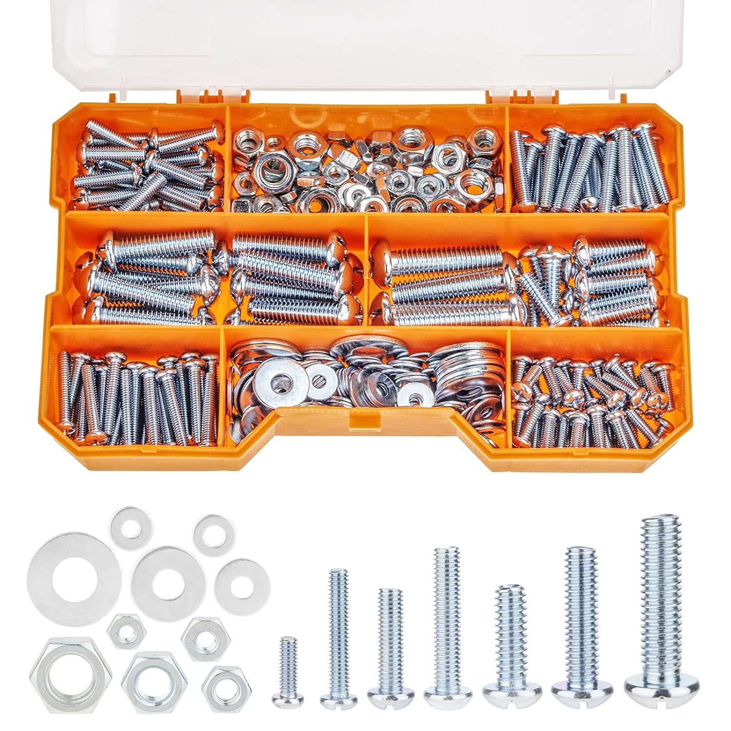 320Pcs Sae Machine Screws, Bolts, Nuts And Washers Assortment Kit, Zinc-... - $31.99