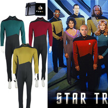 Star Trek Cosplay Costume The Next Generation Jumpsuit Uniform in Red Gold Blue - £61.15 GBP+