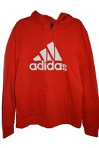 Adidas Golf Red Athletic Pullover Hoodie Sweatshirt Mens M White Big Logo - £22.06 GBP