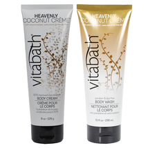 Vitabath Heavenly Coconut Cream Body Cream &amp; Body Wash Duo Set - £20.70 GBP