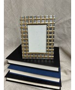 Silver &amp; Gold Brass Metal Basket weave Picture Photo Frame 3.5 X 5 Moder... - £8.16 GBP