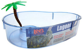 Lees Kidney Shaped Turtle Lagoon with Access Ramp to Feeding Bowl and Palm Tree  - £22.90 GBP