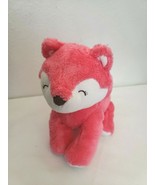 Carters Pink White Fox Plush Baby Toy Stuffed Animal Closed Eyes 9&quot; - £38.19 GBP