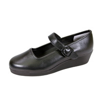  24 HOUR COMFORT Justine Wide Width Durable Leather Mary Jane Wedge Shoes  - £35.84 GBP