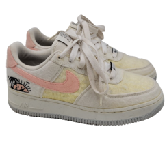 Nike Air Force 1 Low &#39;07 SE Women 7.5 White Pale Pink Swoosh DJ9944 100 ... - £56.56 GBP