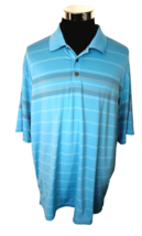 Kirkland  Shirt Men&#39;s Size XXL Blue Striped Knit Golf Active Life Signat... - £11.59 GBP