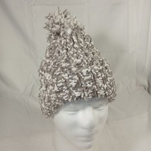 Sonoma Women&#39;s Gray White Hat Beanie Pom Pom Fuzzy Cozy One Size Fits All - £10.11 GBP
