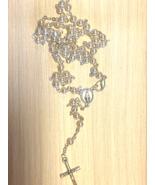 White Faux Pearl  Rosary 15&quot; L , Necklace New from Jerusalem - £11.66 GBP
