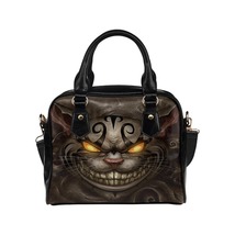 Scary Halloween Gray Cat PU Leather Shoulder Handbag Bag - £30.37 GBP