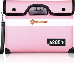 Fireproof and Waterproof Document Bag in Elegant Pink - Perfect for A5 D... - $54.40