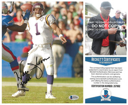 Warren Moon signed Minnesota Vikings football 8x10 photo Beckett COA proof auto. - £93.08 GBP