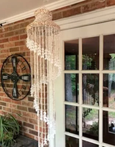 Large Tiered Cowrie SeaShell Spiral Wind Chime MCM Boho Beach 58&quot; Long - £78.33 GBP