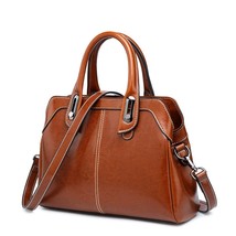 Genuine Leather Women Handbag Top Handle Shoulder Cross body Bag Fashion Oil Wax - £58.47 GBP