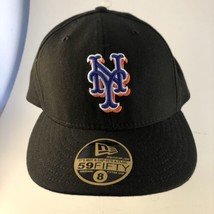 New York Mets New Era 59Fifty Authentic Collection Fitted Cap Black NEW - $29.69