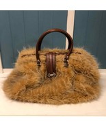 15”-20” Faux Fur Large Travel Bag With leather handles oversized satchel... - £66.21 GBP