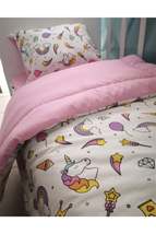 100% Cotton Baby Girl Duvet Cover Set 100x150 Unicorn Patterned - £51.95 GBP