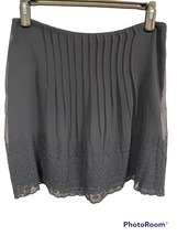 NEW Ann Taylor LOFT Above Knee Front pleats bottom scallop NAVY  lace skirt Sz10 - £13.17 GBP