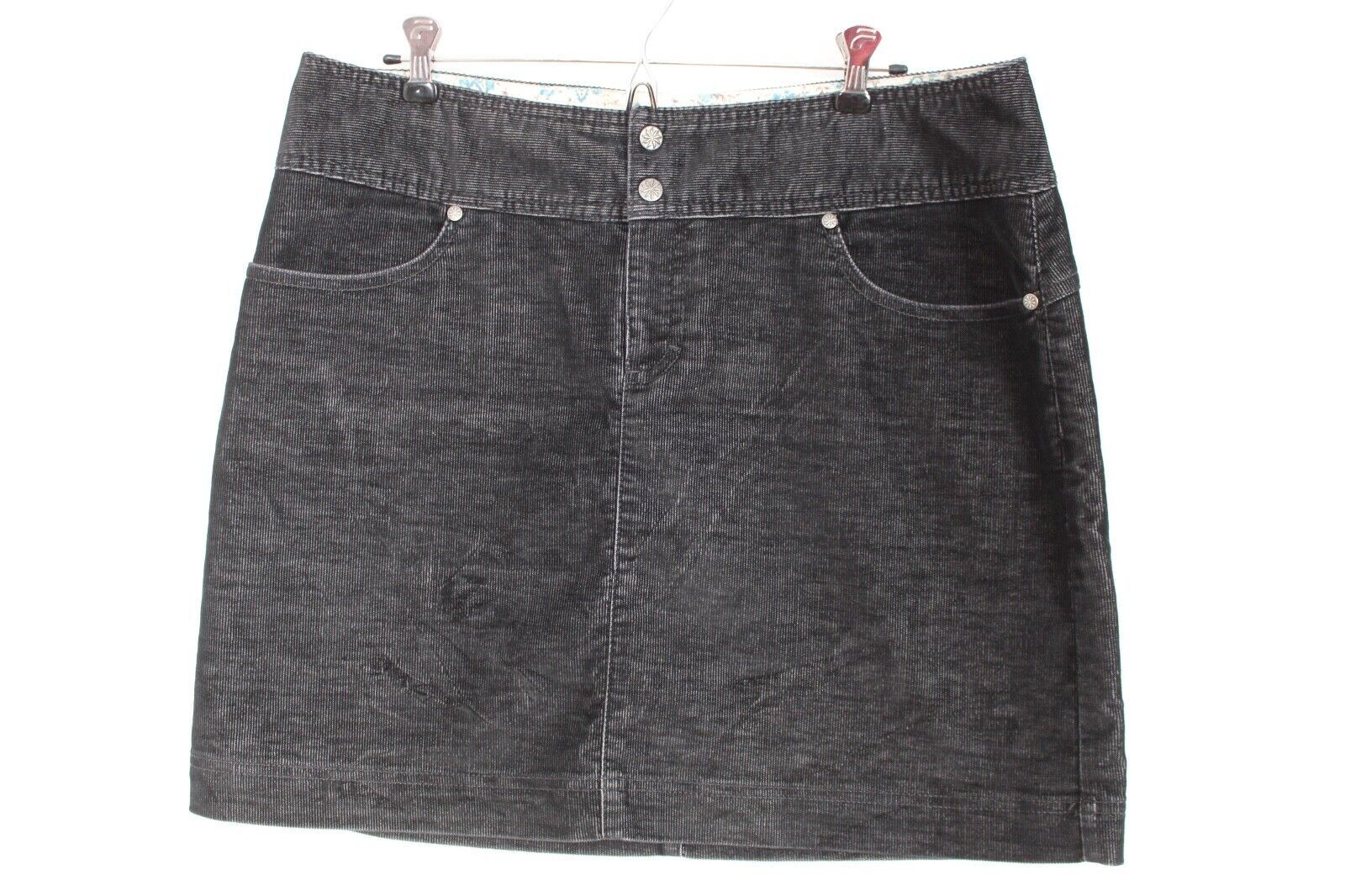 Primary image for Athleta 14 Gray Vintage Ridge Corduroy Pencil Mini Skirt Drawstring Zip Pockets
