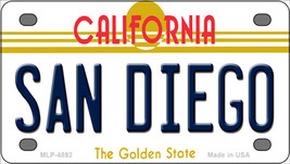 San Diego California Golden Novelty Mini Metal License Plate Tag - $14.95