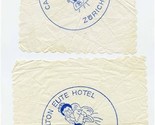 Hotel Carlton Elite Paper Coasters / Doilies Zurich Switzerland 1950&#39;s - £14.31 GBP