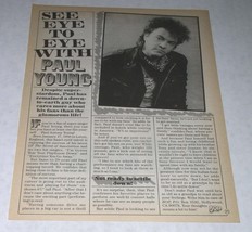 Paul Young BOP Magazine Photo Article Vintage 1986 - $18.99