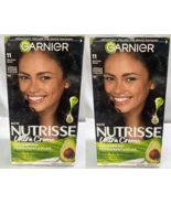 2x Garnier Nutrisse  Creme Permanent Hair color, Peppercorn #11 BLACKEST... - $21.71 CAD