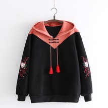 Leece thick cute fox embroidery winter autumn women pullovers jumpers japanese 2022 new thumb200
