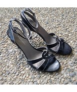 Nine &amp; Company Heels - Black with Silver Trim Ankle Tie - Size 6 - £12.56 GBP