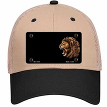 Lion Head Offset Novelty Khaki Mesh License Plate Hat - £23.11 GBP