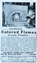 COLONIAL FIREPLACE COMPANY-  1931 Vintage Print Ad -COLORED FLAMES-FIREP... - €6,91 EUR
