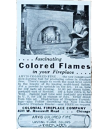 COLONIAL FIREPLACE COMPANY-  1931 Vintage Print Ad -COLORED FLAMES-FIREP... - €6,97 EUR