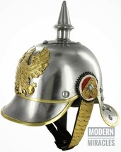 Casco alemán Pickelhaube prusiano WW1 casco largo Spike Cosplay regalo de... - £92.87 GBP