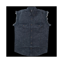 Mens Cutoffs Charcoal Acid Wash Shirt - $123.24