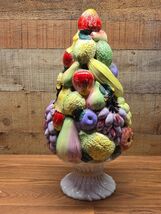 Vintage Italian Majolica Ceramic Porcelain Fruit Tree Topiary Centerpiec... - $1,019.09 MXN