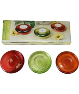 Tea Lite Candle Holders 3 Piece Set Colored  Glass Elegant Free Shipping - $10.84