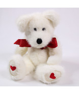 Boyds 10&quot; White Plush Bear Valerie B Bearhugs Hearts On Paws Soft And Mo... - $9.70