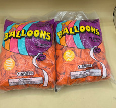Unique Balloons 144 Helium Quality Natural Latex 12” 2 Gross Pumpkin Orange - £15.65 GBP
