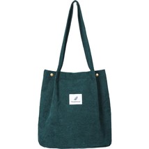 Women Corduroy Shoulder Bag Reusable Shopping Bags Casual Tote 2022 New Soft Fem - £18.85 GBP