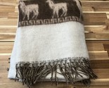 peru blanket ABA Textiles Large Throw 73 X 64” Alpaca Wool Brown Cream F... - £123.53 GBP